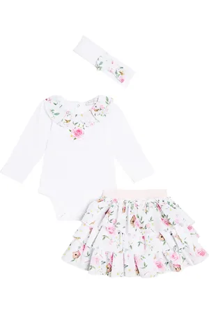 MONNALISA Baby bodysuit, skirt, and headband set