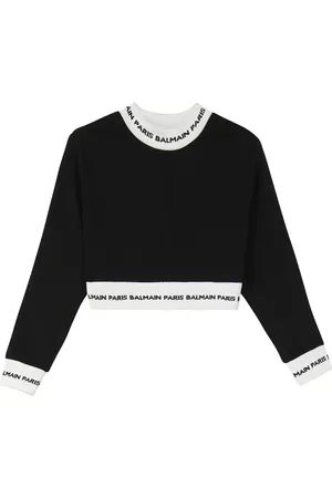 Balmain Cropped cotton sweatshirt