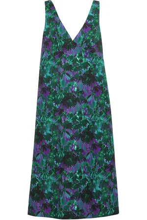 Plan C Floral twill midi dress