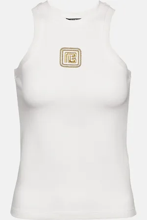 Balmain Logo jersey tank top