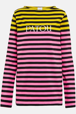 Patou Logo striped cotton long-sleeved top
