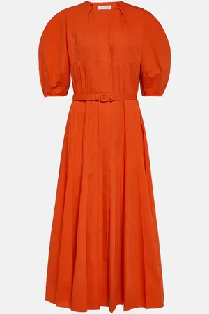 GABRIELA HEARST Caden puff-sleeve cotton midi dress