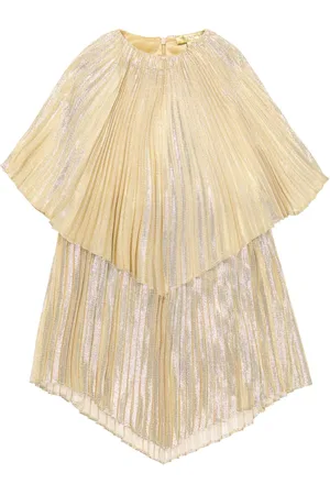 Stella McCartney Pleated silk-blend lamÃ© mini dress