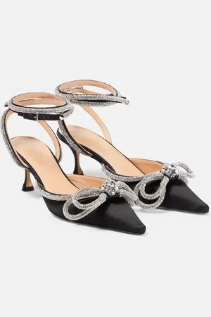 Mach & Mach Double Bow 65 embellished satin pumps
