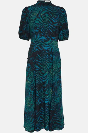 Diane von Furstenberg Nella tiger-print crÃªpe midi dress