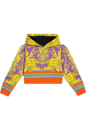 VERSACE Barocco printed cotton hoodie