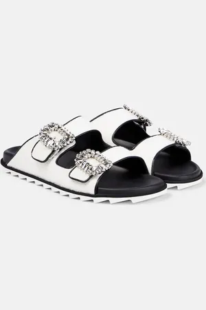 Roger Vivier Slidy Vivâ embellished bouclÃ© sandals