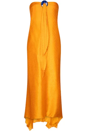 GALVAN Lago halterneck silk jacquard dress