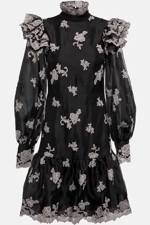 Erdem Nella floral embroidered silk minidress