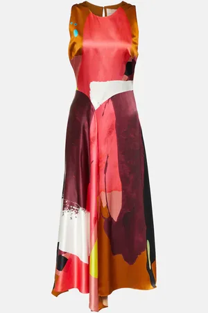 Roksanda Printed silk satin maxi dress