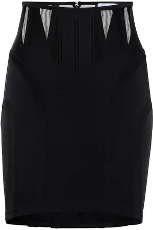 MUGLER Mesh-panel cutout miniskirt