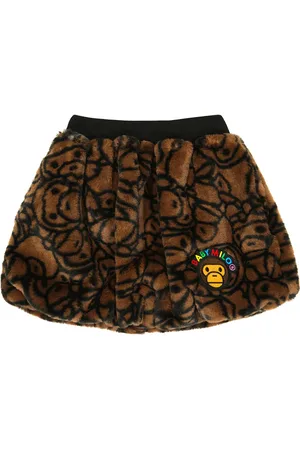 BAPE All Baby MiloÂ® printed faux shearling skirt