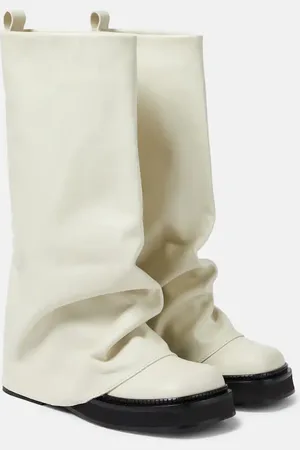 The Attico Robin leather knee-high combat boots