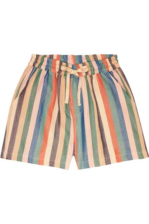 Caramel Pepper striped cotton shorts