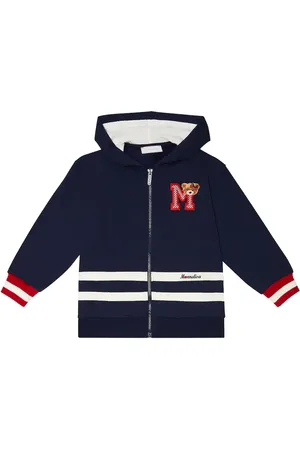 MONNALISA AppliquÃ©d jersey zipped hoodie