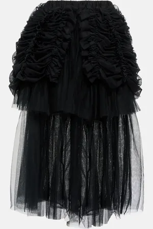 NOIR KEI NINOMIYA Ruched tulle midi skirt
