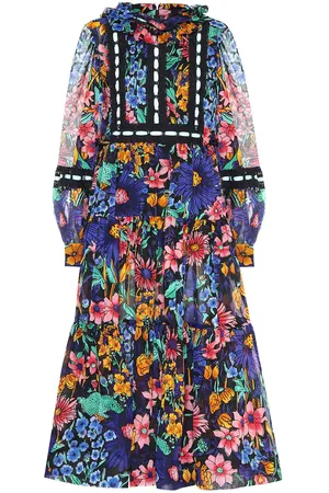 Marc Jacobs Cotton-voile floral midi dress