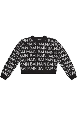 Balmain Logo intarsia wool-blend sweater