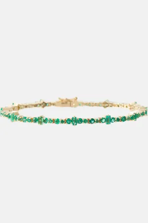 Ileana Makri Rivulet 18kt bracelet with emeralds