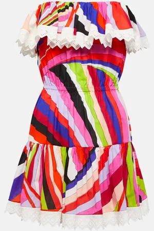 Puccini Iride strapless cotton-blend minidress