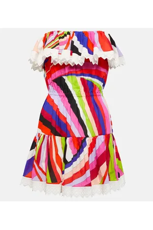 Puccini Iride strapless cotton-blend minidress