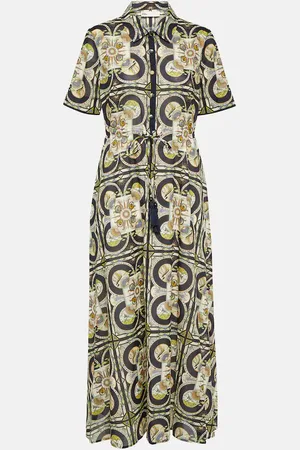 Tory Burch Printed cotton shirt midi dress