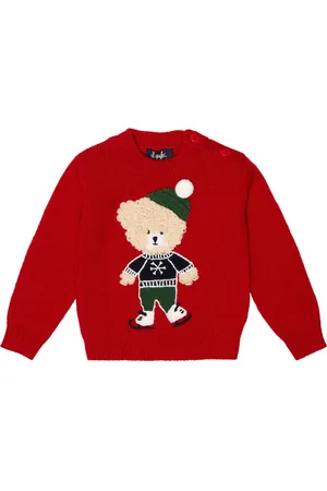 Il gufo Baby intarsia wool sweater