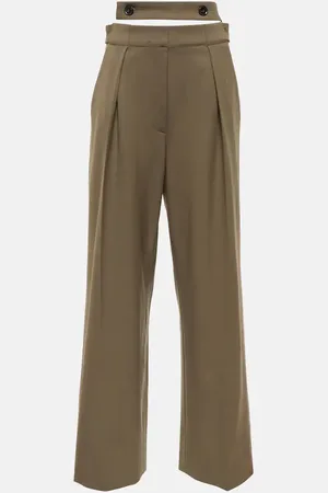 Proenza Schouler Cutout high-rise wool-blend pants