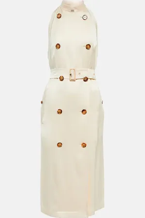 Burberry Belted silk midi dress
