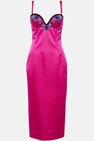 Miss Sohee Embellished satin midi dress