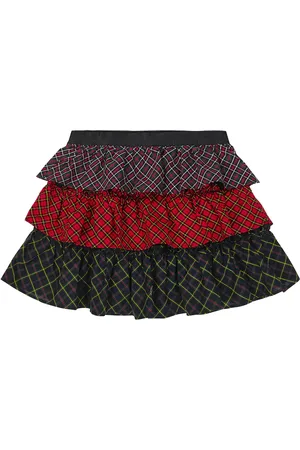 Ralph Lauren Tartan tiered cotton poplin skirt