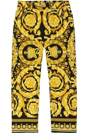 VERSACE Barocco cotton-blend jeans
