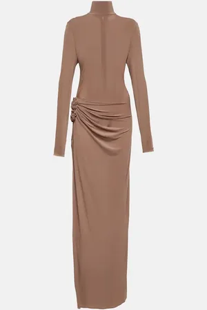 MAGDA BUTRYM Floral-appliquÃ© jersey maxi dress