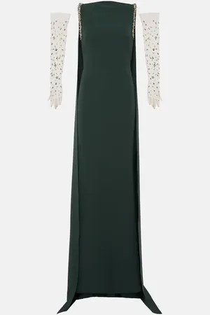 Safiyaa Caped embroidered gown