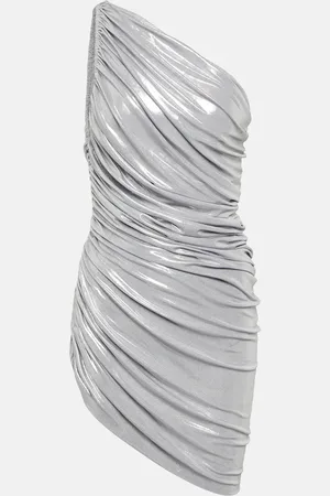 Norma Kamali Pickleball Diana ruched lamÃ© minidress