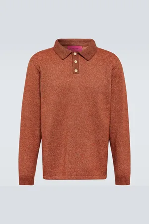 THE ELDER STATESMAN Cashmere and cotton polo top