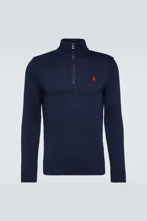 Ralph Lauren Logo cotton half-zip sweater