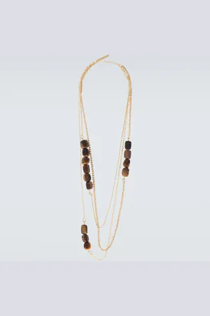 DRIES VAN NOTEN Tiger Eye chain necklace