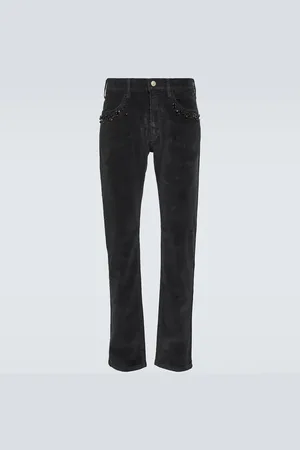UNDERCOVER Studded cotton corduroy slim pants
