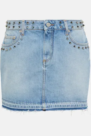 Alessandra Rich Embellished denim miniskirt