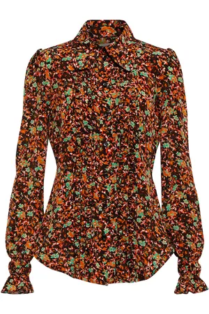Victoria Beckham Floral ruffle-trimmed silk blouse