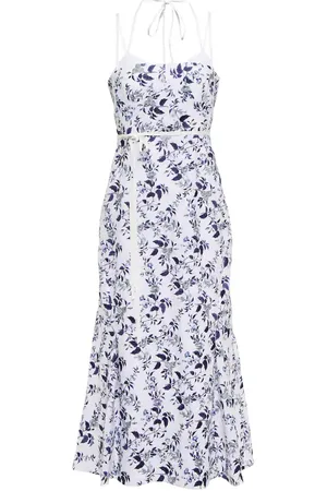 Erdem Otto embroidered linen midi dress