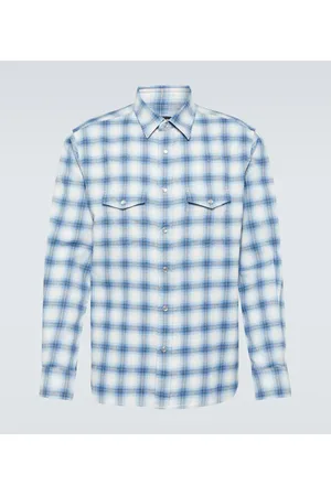 Tom Ford Checked cotton-blend Western shirt