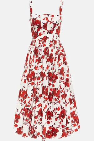 EMILIA WICKSTEAD Terry pleated cotton midi dress