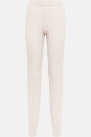 Jardin des Orangers Cable-knit cashmere pants