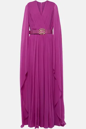 Elie saab Pleated silk chiffon gown