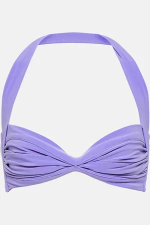 Norma Kamali Bill ruched halterneck bikini top