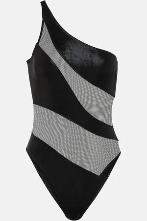 Norma Kamali Paneled one-shoulder swimsuit