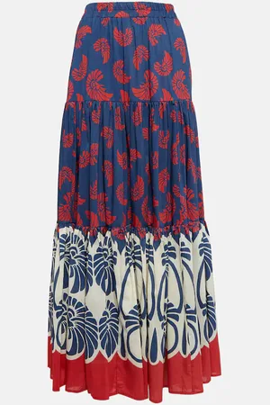 La DoubleJ Palmetto PlacÃ©e cotton and silk maxi skirt