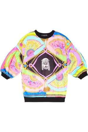 VERSACE I Ventagli cotton-blend sweatshirt dress